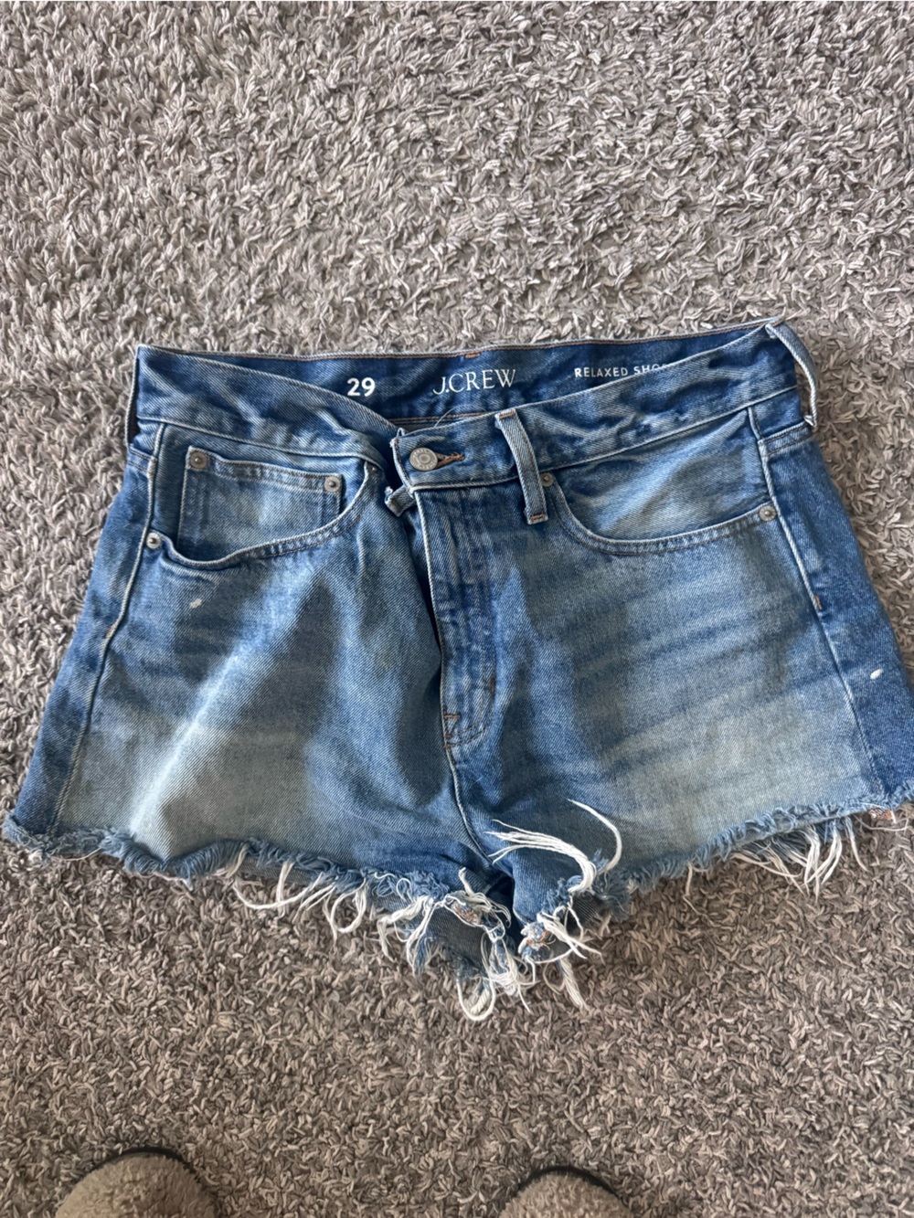 J. Crew Distressed Cutoff Denim Shorts in Light Blue